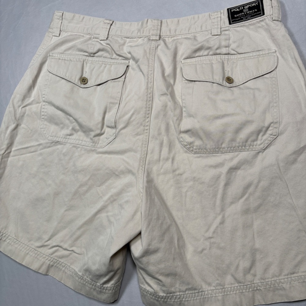 Polo Sport Shorts Mens 38 Tan Sportsman Ralph Lauren Cotton Button Fly Chino